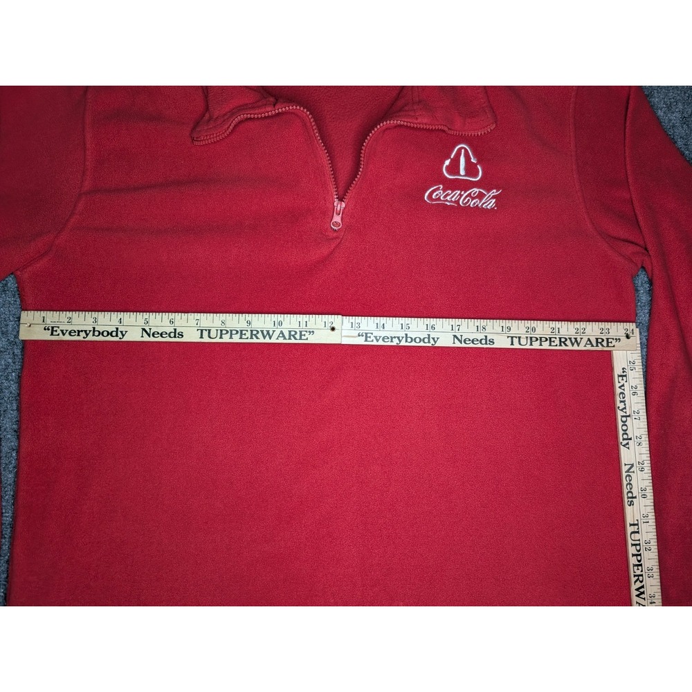 Coca Cola Brand Mens Long Sleeve Fleece Quart Zip Pull Over Size XL Extra Large - Picture 4 of 9